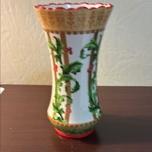 Elegant Floral Vase with Red and Green Accents